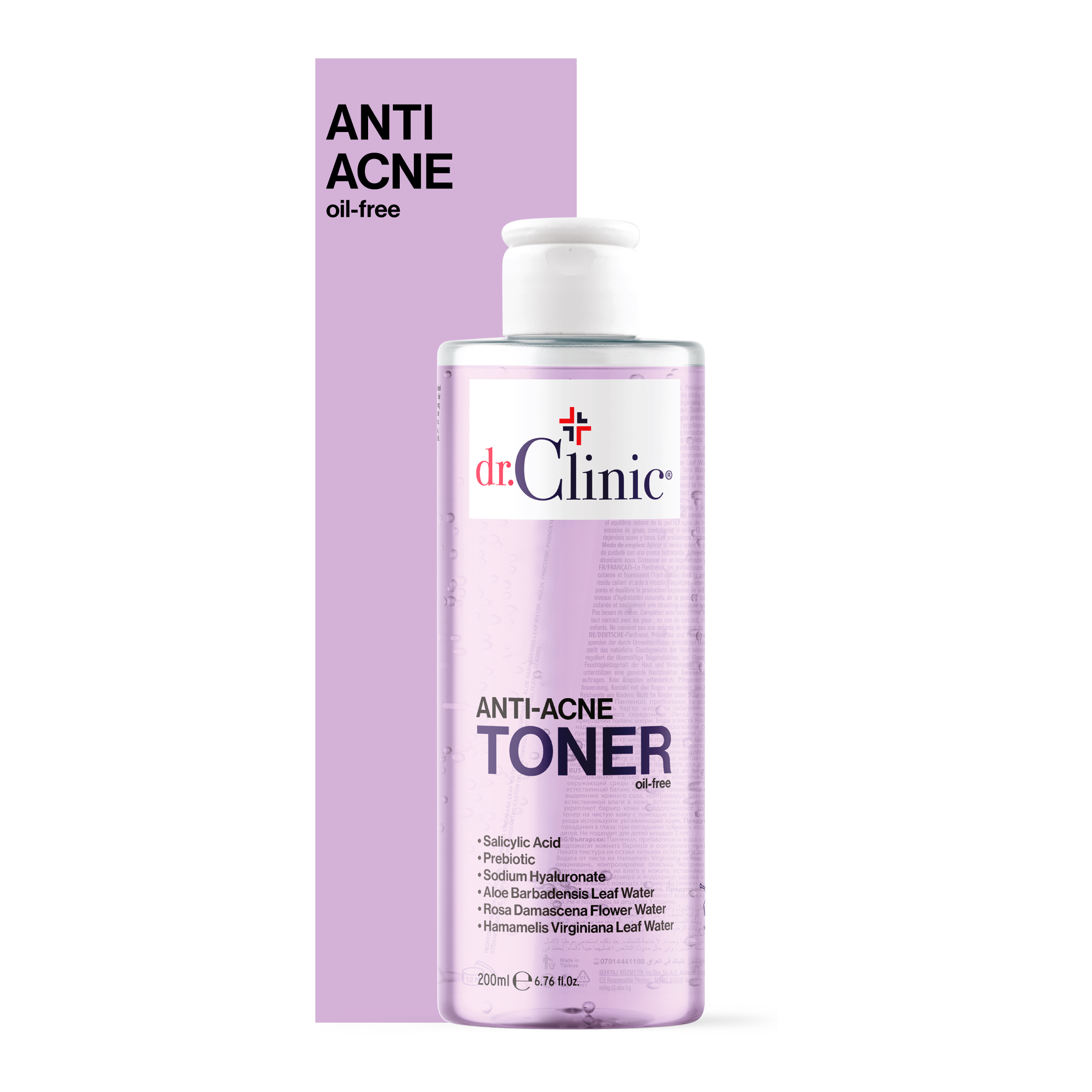 Dr Clinic Anti-Acne Πρεβιοτική Τονωτική Λοσιόν με Σαλικυλικό Οξύ & Ροδόνερο – 200ml